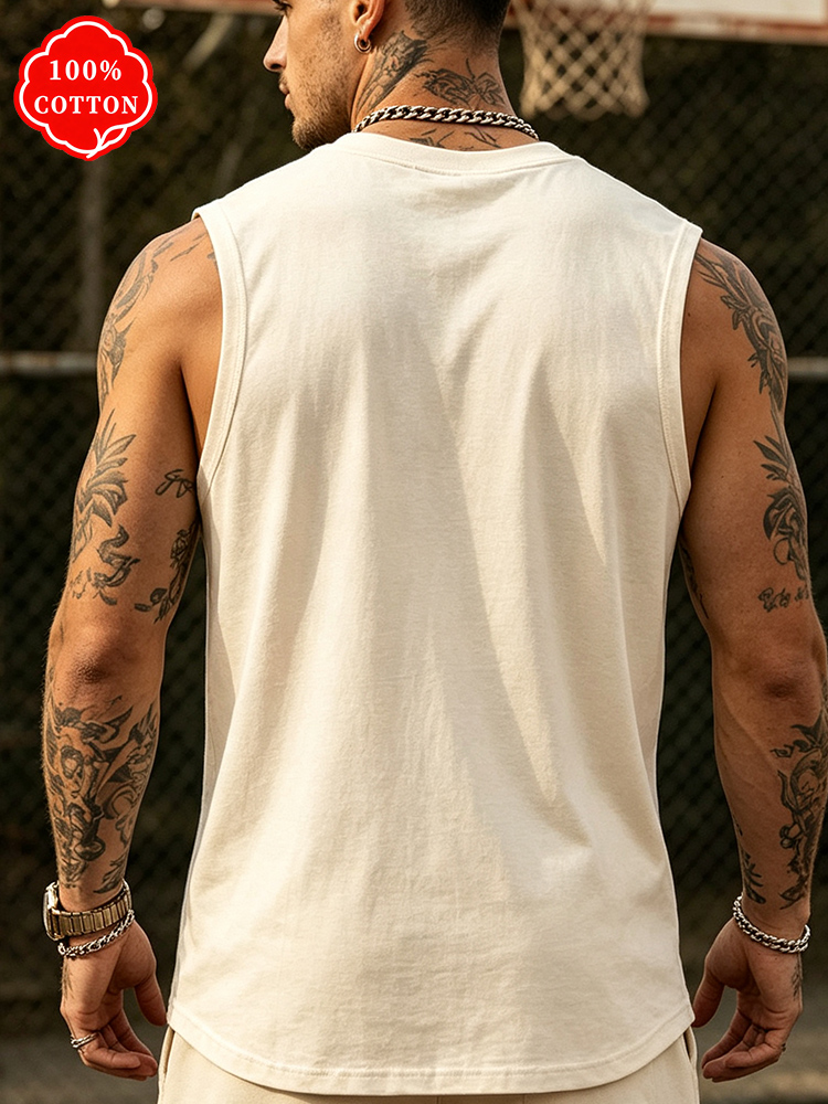 Men 100% Cotton Crew Neck Tank - Drone Buzzer 评论和价格